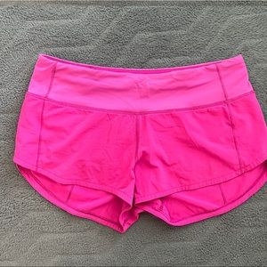 Sonic pink Lululemon Speed up shorts